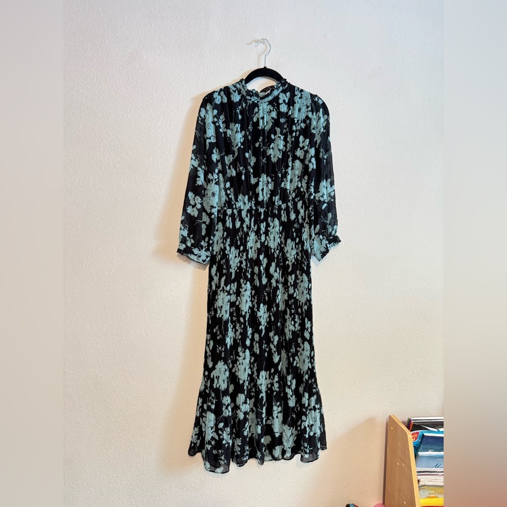 ZARA black and blue  print maxi dress. Small - Picture 10 of 11